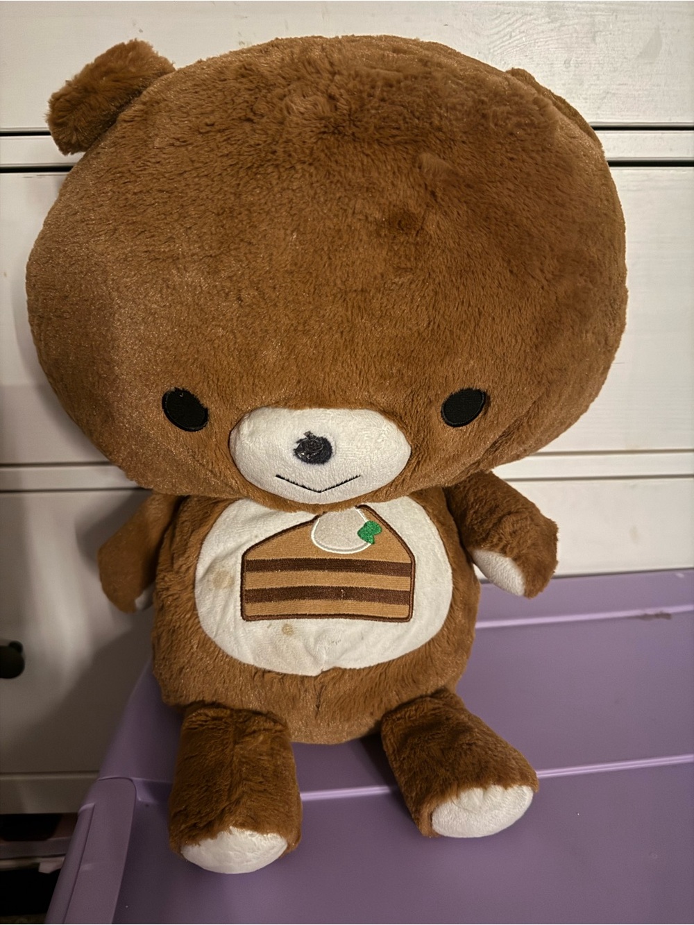 Brown Bear Plush with Cake Patch - Kids Stuffed Animal